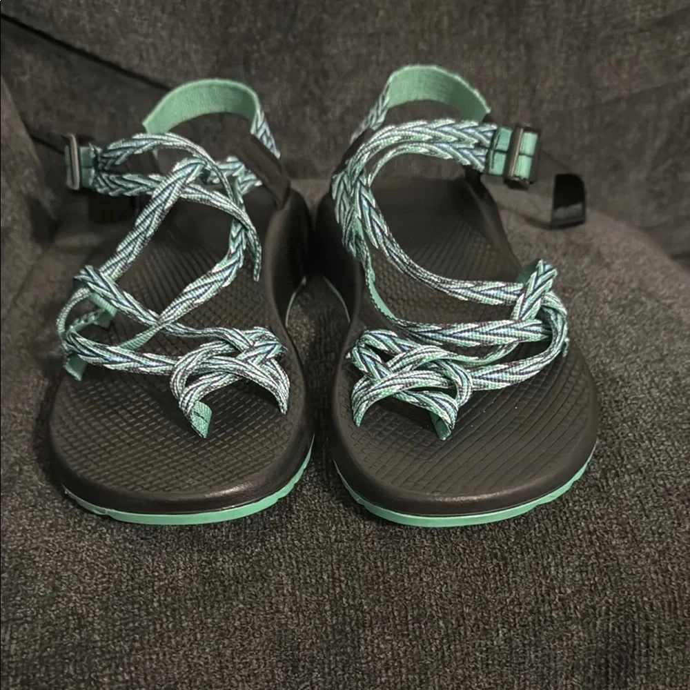 Chaco Women's Sandals with Black and Mint Braided Straps